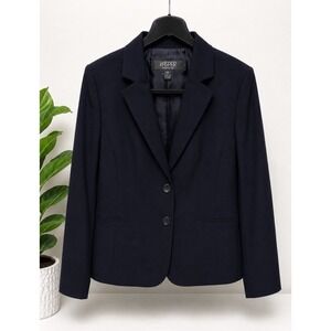 Kasper Separates Women's Size 14 black/Charcoal 2-Button Lined Blazer Jacket